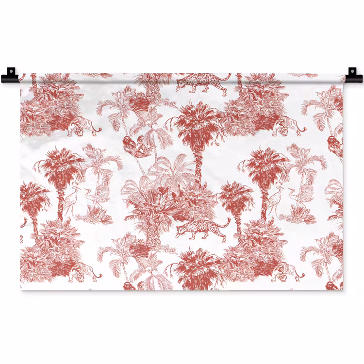 Wandkleed - Jungle - Natuur - Rood — 1