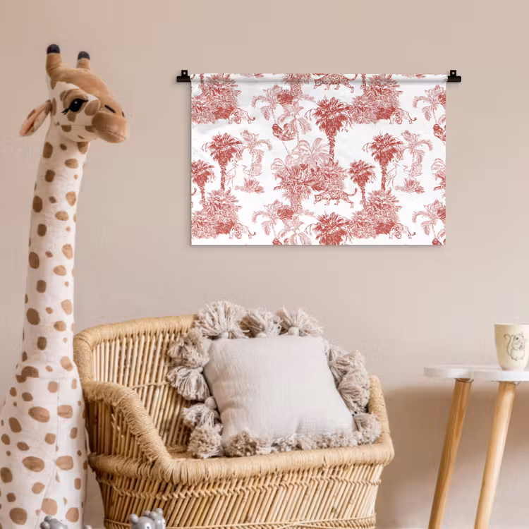 Wandkleed - Jungle - Natuur - Rood — 5