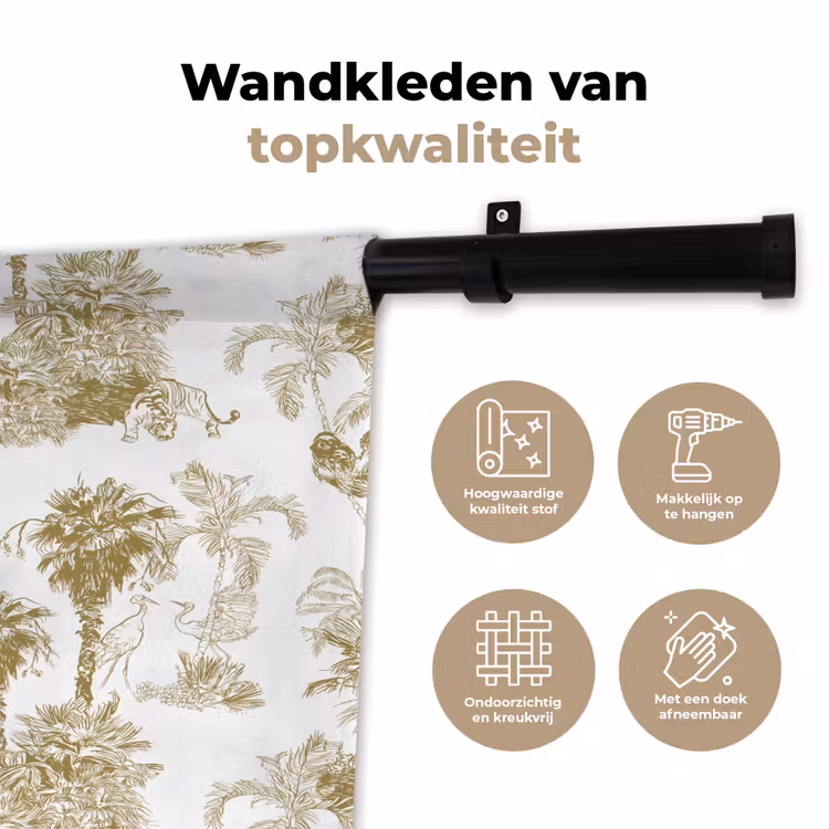 Wandkleed - Oerwoud - Abstract - Beige — 3