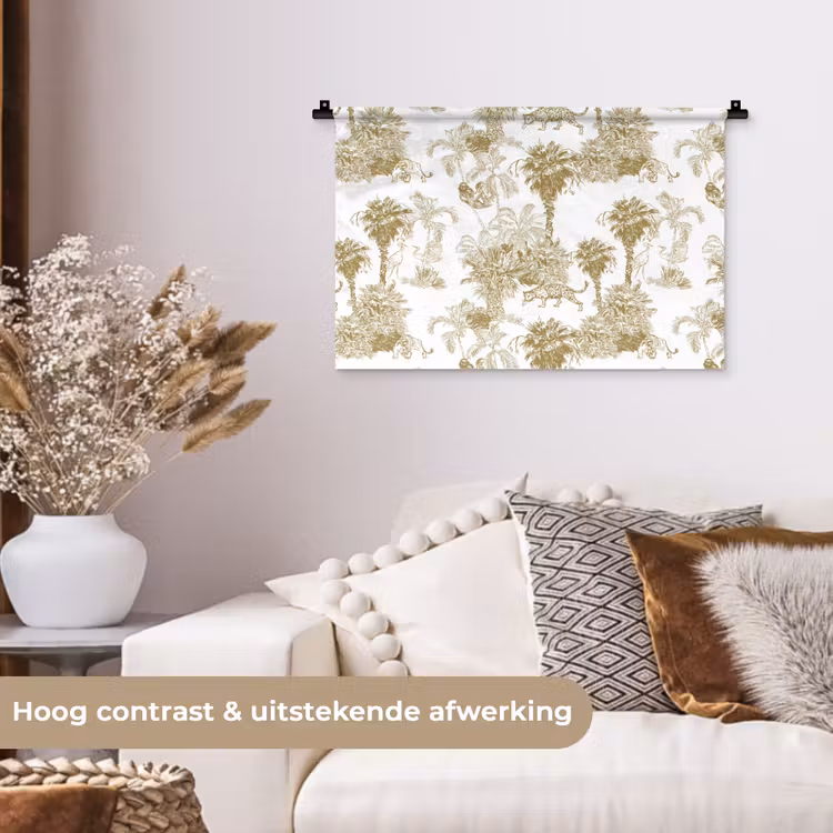 Wandkleed - Oerwoud - Abstract - Beige — 4