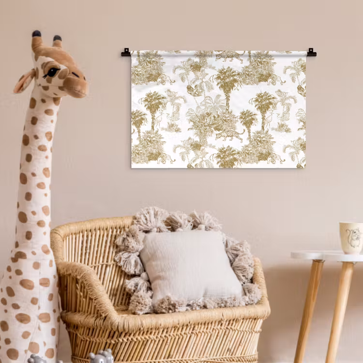Wandkleed - Oerwoud - Abstract - Beige — 5