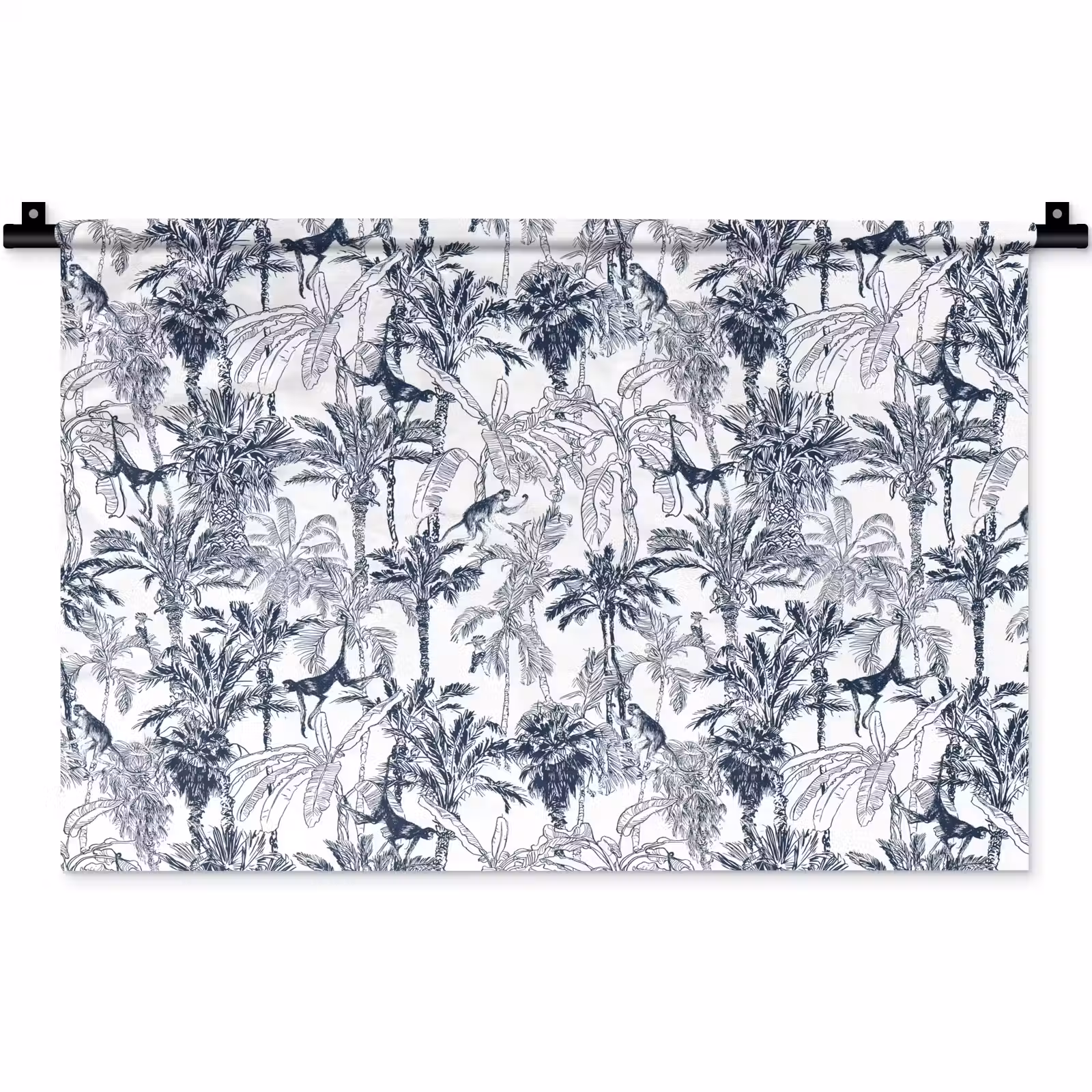 Wandkleed - Aap - Jungle - Blauw — 1