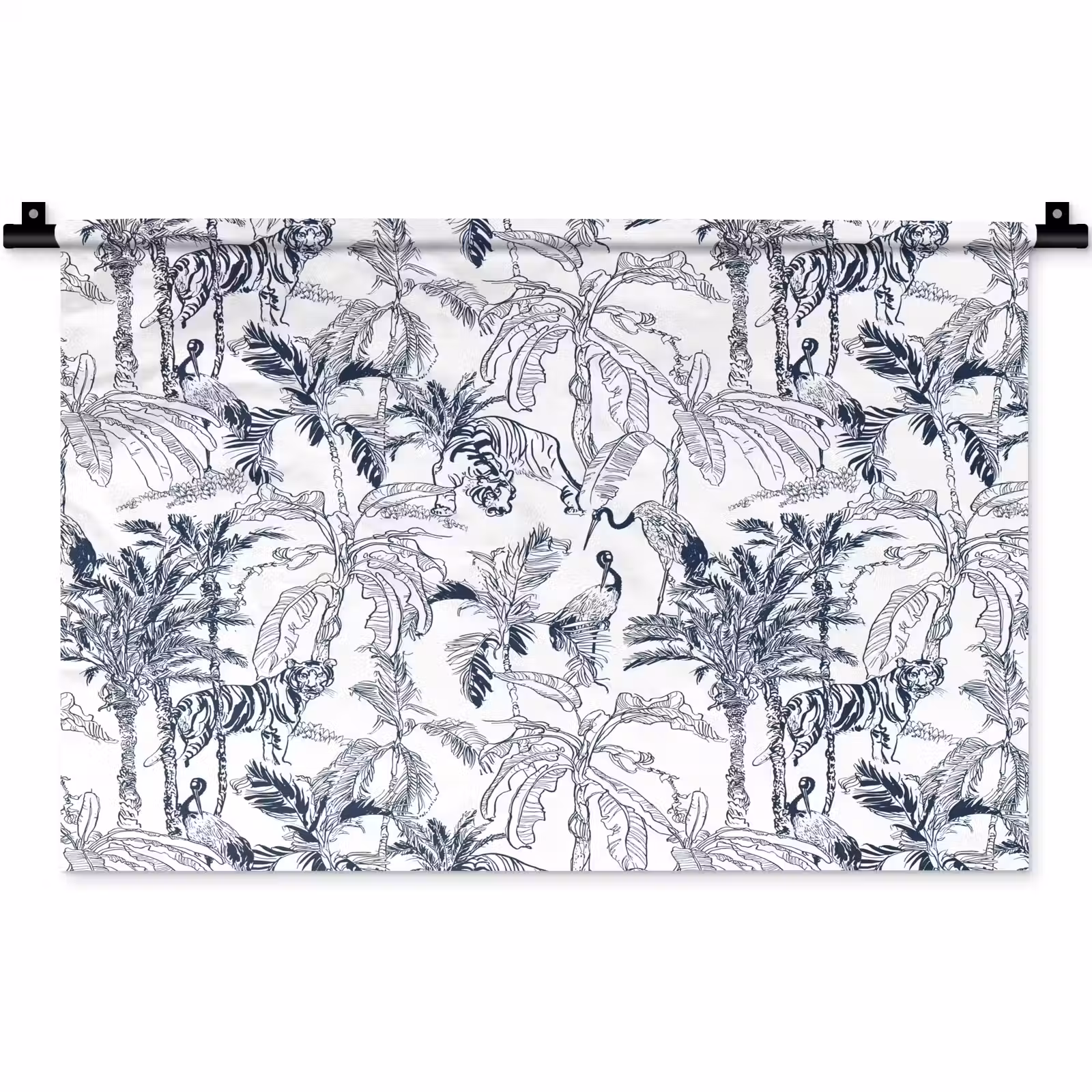 Wandkleed - Tijger - Jungle - Blauw — 1