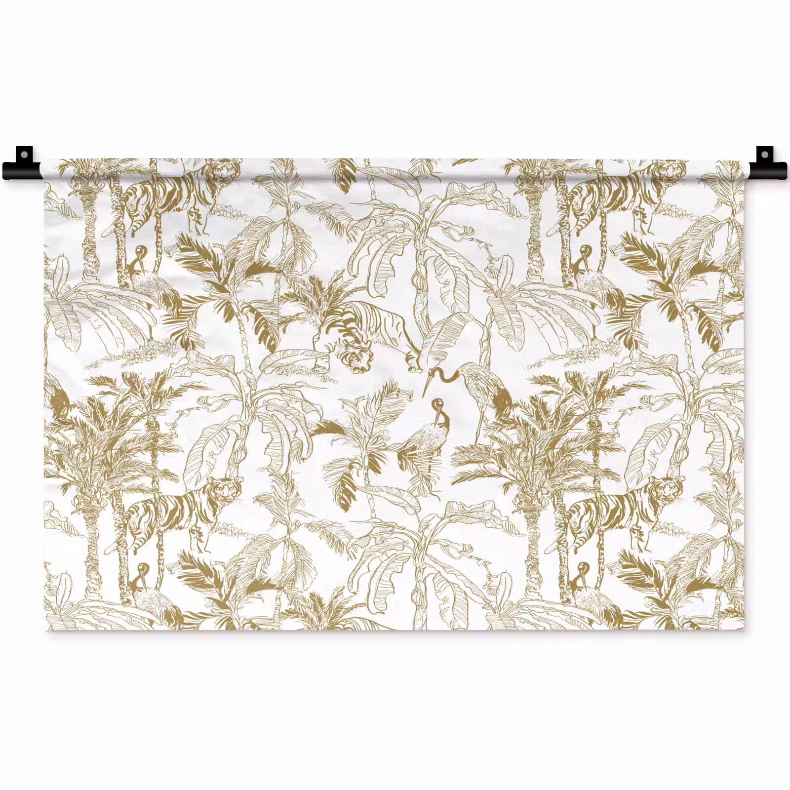 Wandkleed - Tijger - Oerwoud - Beige — 1