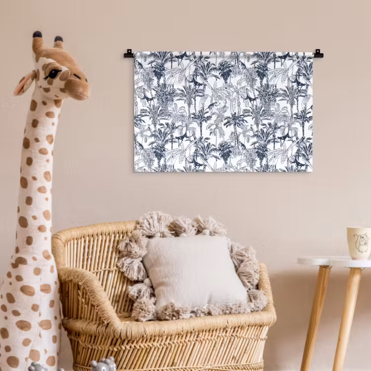 Wandkleed - Aap - Jungle - Blauw — 5