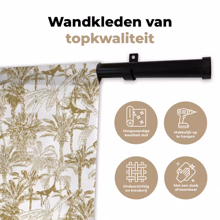 Wandkleed - Apen - Jungle - Abstract - Beige — 3