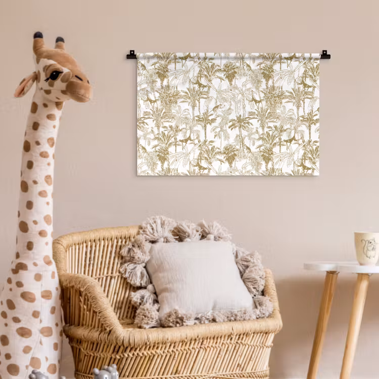 Wandkleed - Apen - Jungle - Abstract - Beige — 5