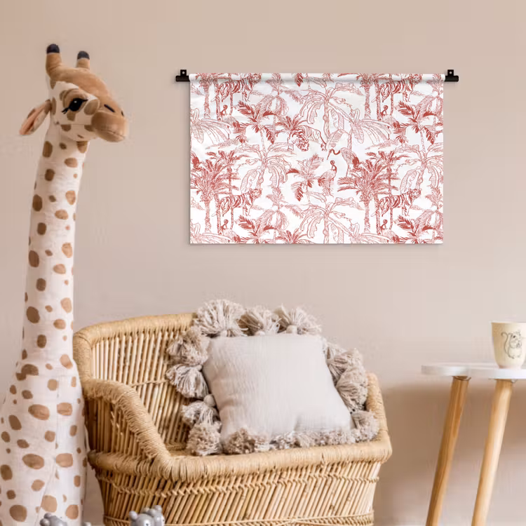 Wandkleed - Dieren - Abstract - Rood — 5