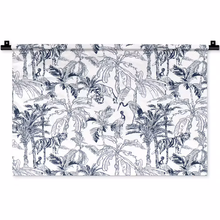 Wandkleed - Tijger - Jungle - Blauw — 1