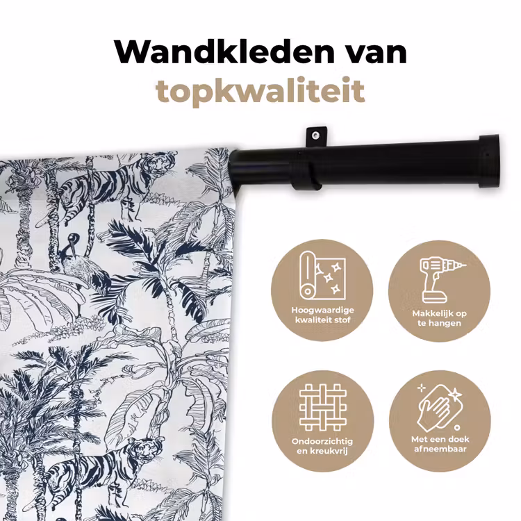 Wandkleed - Tijger - Jungle - Blauw — 3