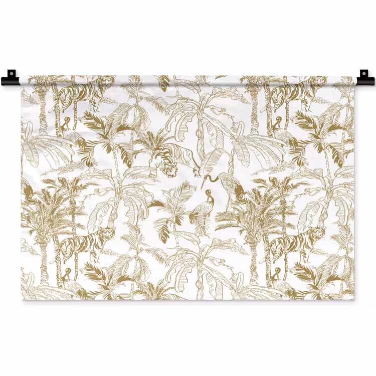 Wandkleed - Tijger - Oerwoud - Beige — 1