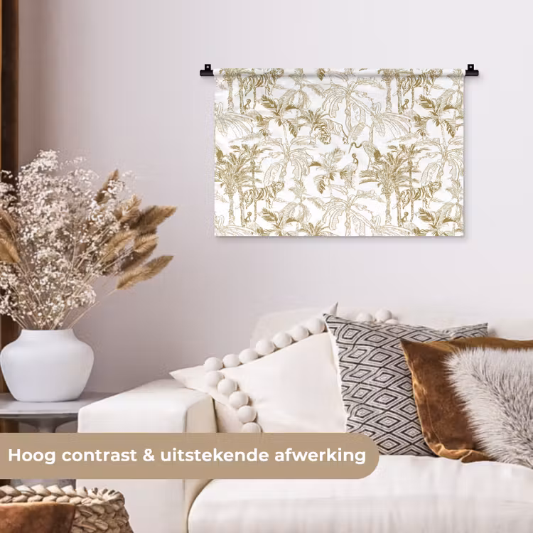 Wandkleed - Tijger - Oerwoud - Beige — 4