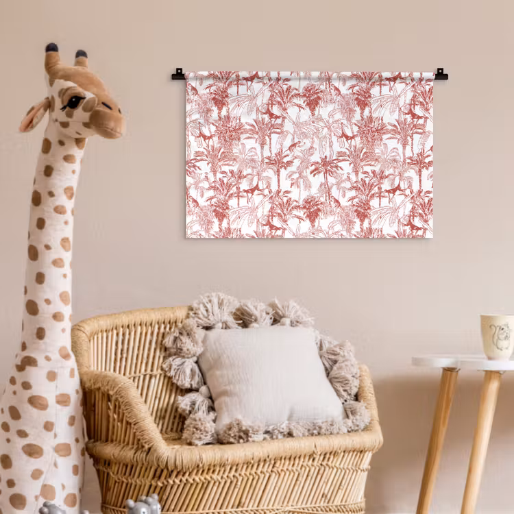 Wandkleed - Aap - Oerwoud - Rood — 5