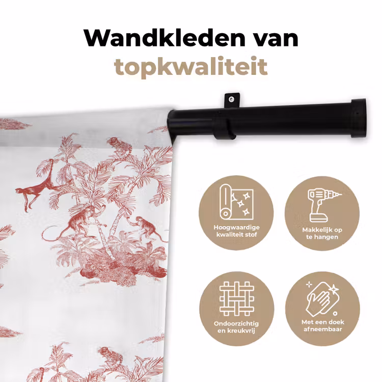 Wandkleed - Chimpansee - Beplanting - Rood — 3