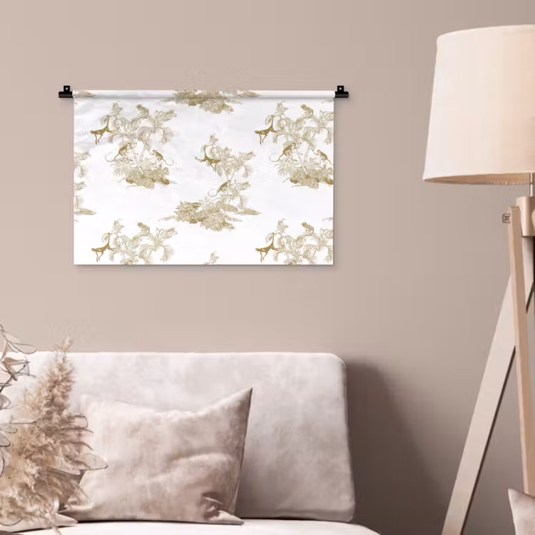 Wandkleed - Wit - Apen - Beige — 2