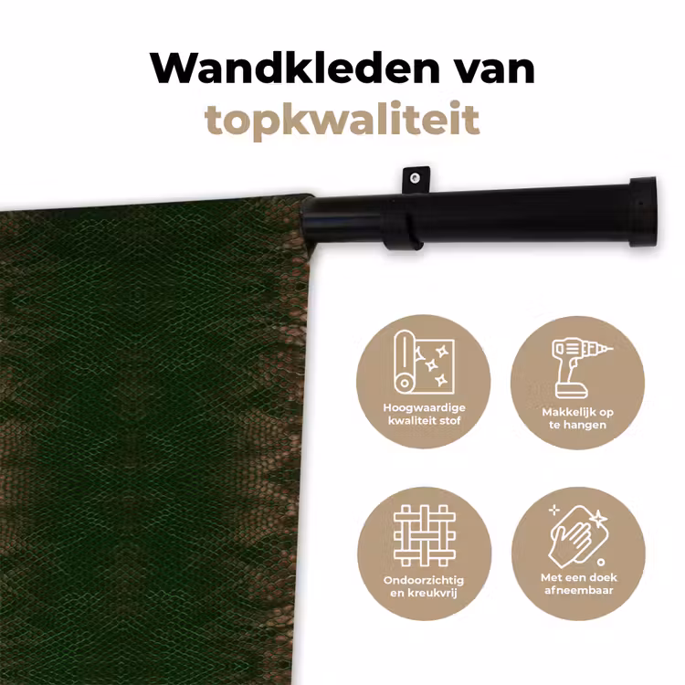 Wandkleed - Slang - Boa - Groen - Bruin — 3