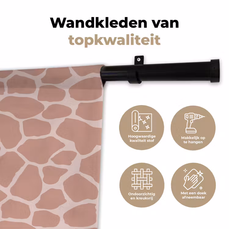 Wandkleed - Giraffe - Lichtroze - Warm - Roze — 3