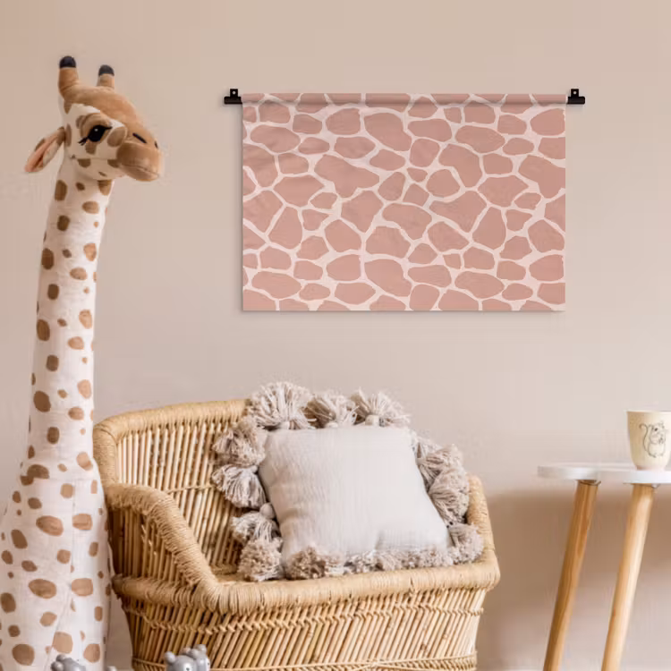 Wandkleed - Giraffe - Lichtroze - Warm - Roze — 5