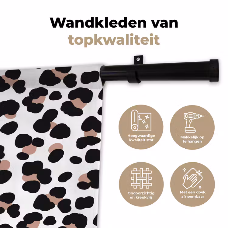 Wandkleed - Vlekken - Zwart - Onregelmatig - Luipaard — 3