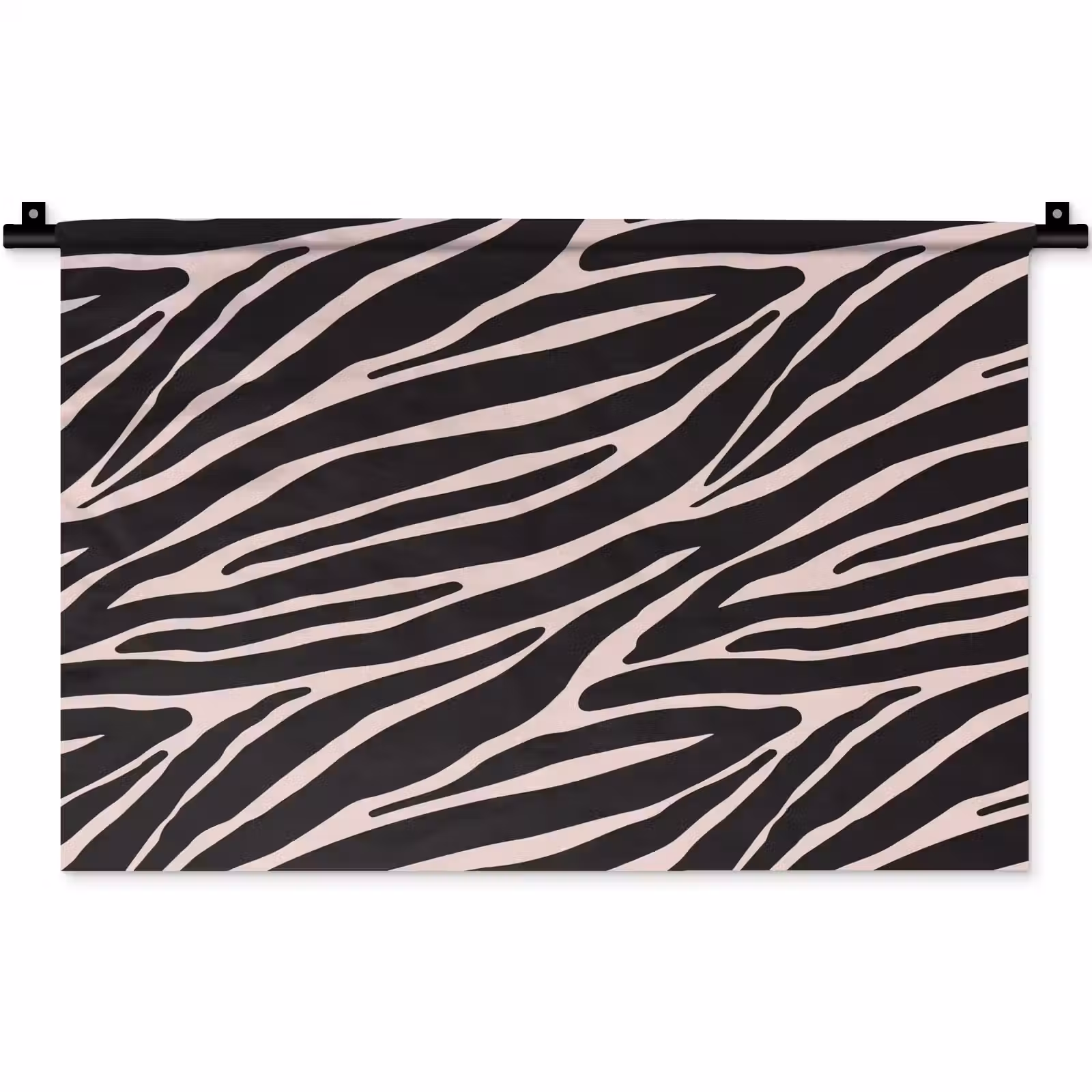 Wandkleed - Zebra - Zwart - Roze — 1