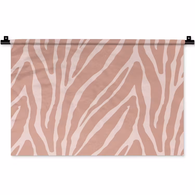 Wandkleed - Lichtroze - Zebra - Patroon - Donkerroze — 1