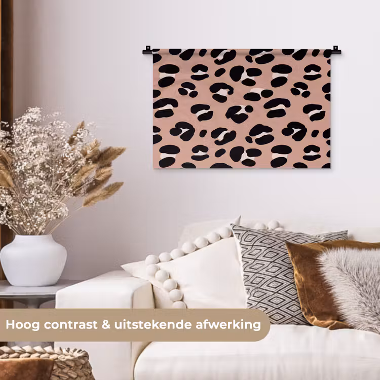 Wandkleed - Luipaard - Vlekken - Beige - Roze — 4