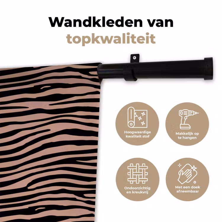 Wandkleed - Strepen - Roze - Bruin — 3