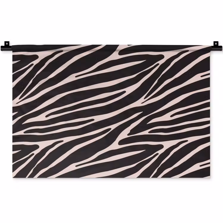 Wandkleed - Zebra - Zwart - Roze — 1