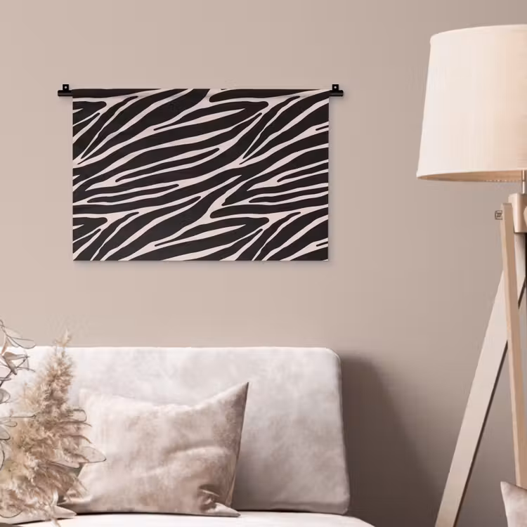 Wandkleed - Zebra - Zwart - Roze — 2