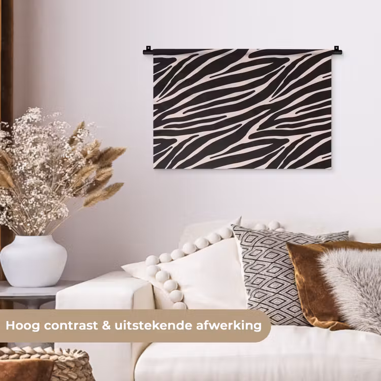 Wandkleed - Zebra - Zwart - Roze — 4