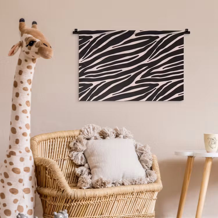 Wandkleed - Zebra - Zwart - Roze — 5