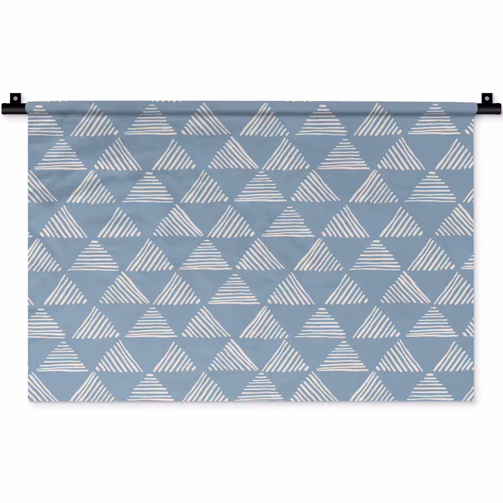 Wandkleed - Driehoek - Blauw - Patroon - Strepen — 1