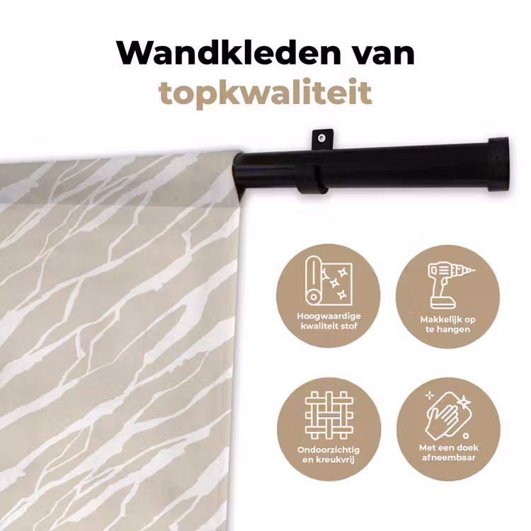 Wandkleed - Beige - Wit - Patroon - Structuur — 3