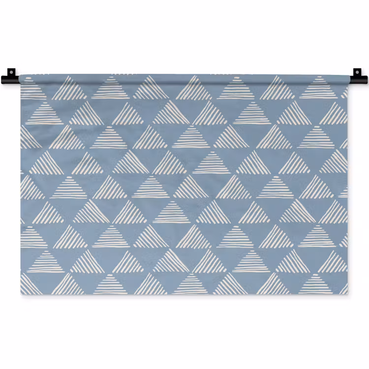 Wandkleed - Driehoek - Blauw - Patroon - Strepen — 1
