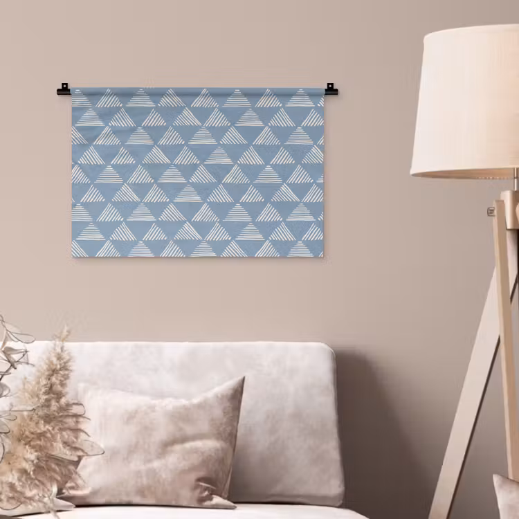 Wandkleed - Driehoek - Blauw - Patroon - Strepen — 2