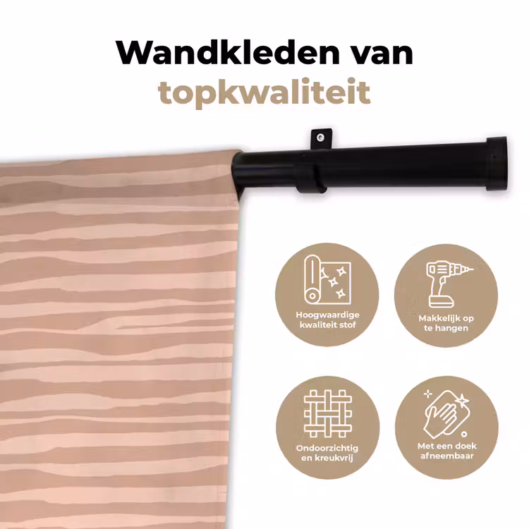 Wandkleed - Strepen - Roze - Patroon — 3