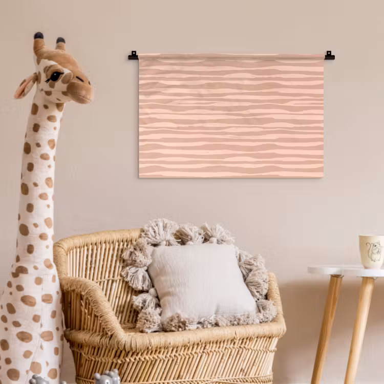 Wandkleed - Strepen - Roze - Patroon — 5