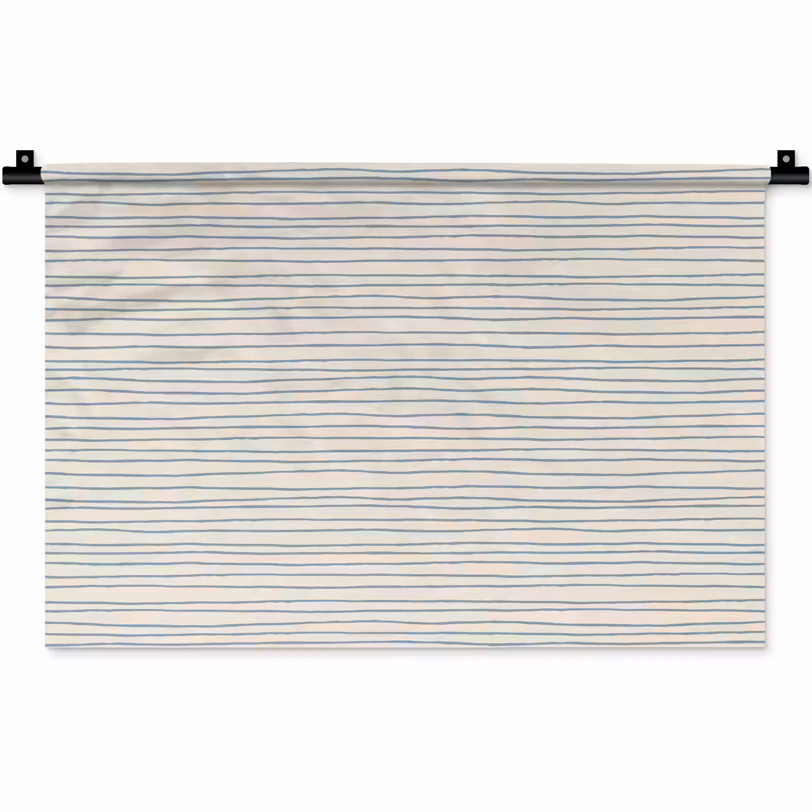 Wandkleed - Blauw - Strepen - Beige — 1