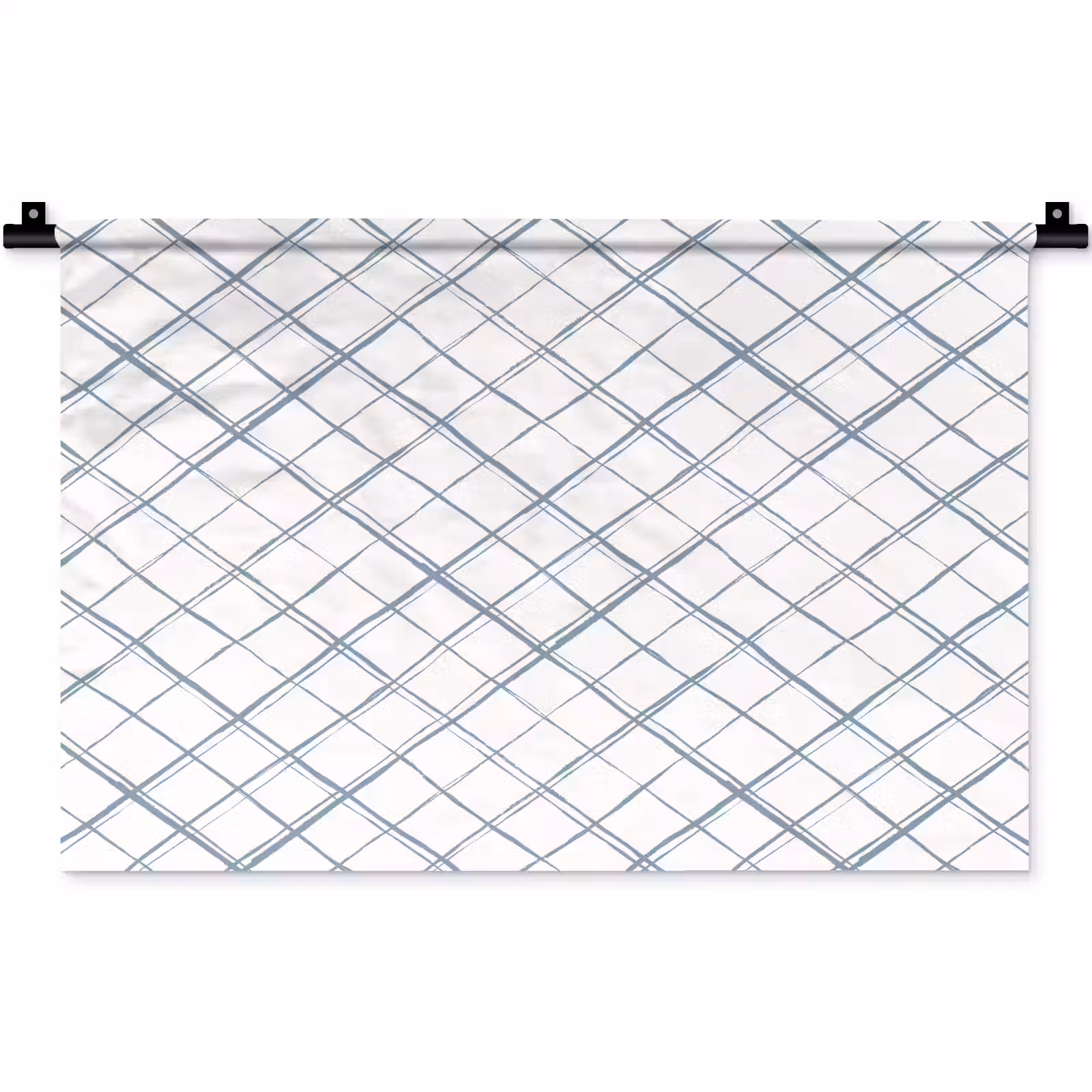 Wandkleed - Raster - Blauw - Patroon — 1