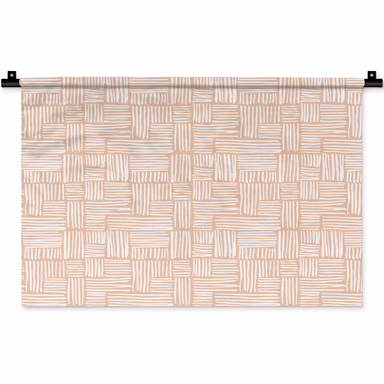 Wandkleed - Strepen - Patroon - Terracotta — 1