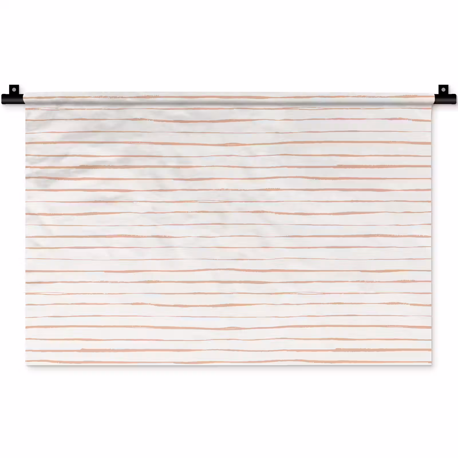 Wandkleed - Terracotta - Strepen - Wit — 1