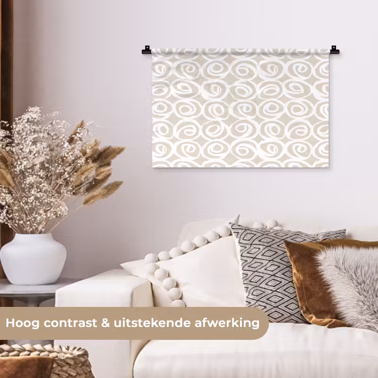 Wandkleed - Beige - Patroon - Spiraal — 4