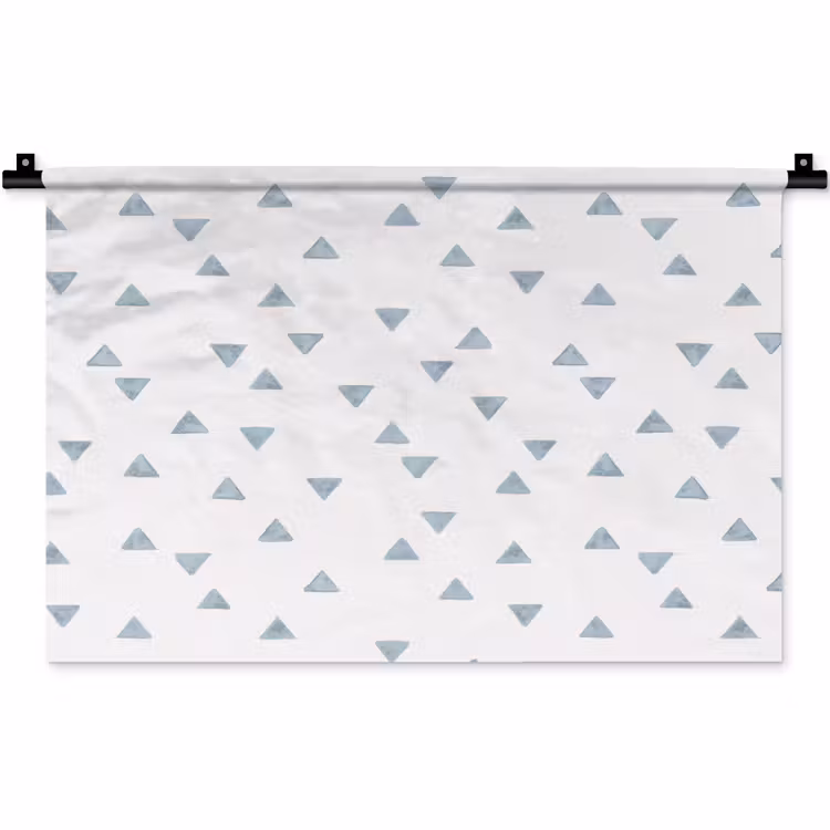 Wandkleed - Blauw - Driehoek - Patroon — 1
