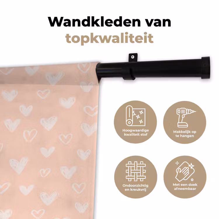 Wandkleed - Hart - Patroon - Koraal — 3