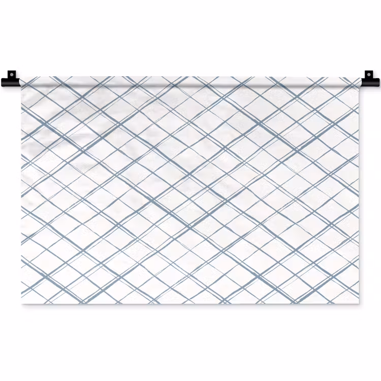 Wandkleed - Raster - Blauw - Patroon — 1