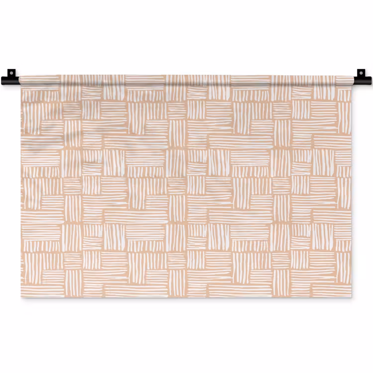 Wandkleed - Strepen - Patroon - Terracotta — 1