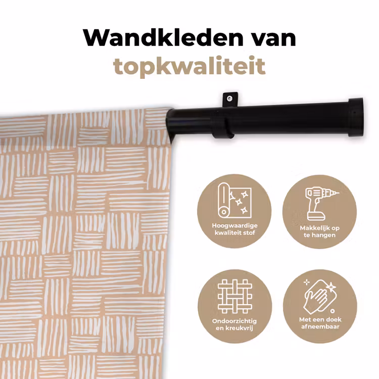 Wandkleed - Strepen - Patroon - Terracotta — 3