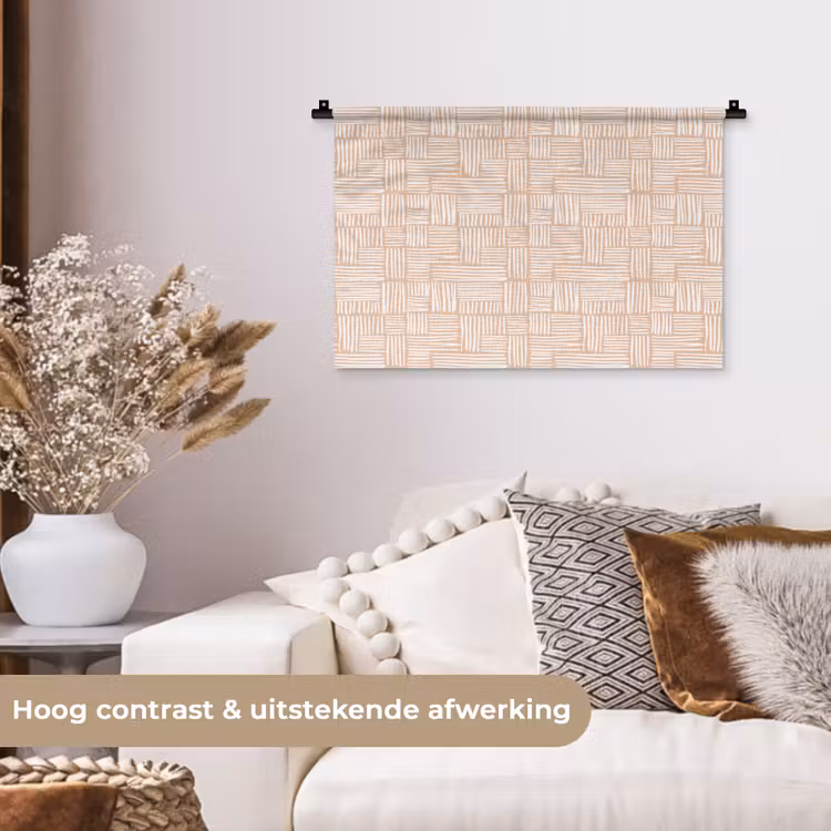 Wandkleed - Strepen - Patroon - Terracotta — 4