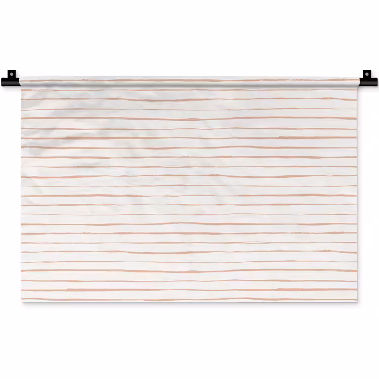 Wandkleed - Terracotta - Strepen - Wit — 1