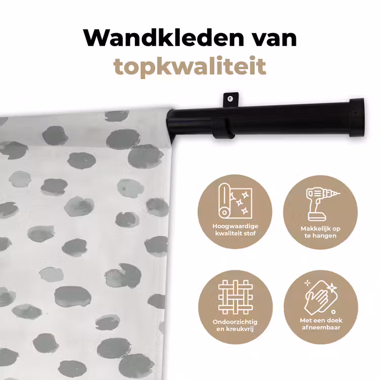 Wandkleed - Vlekken - Grijs - Patroon - Aquarel — 3